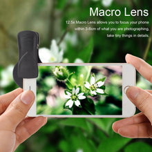 Cargue la imagen en el visor de la galería, 0.45X Wide Angle+12.5X Macro Lens Professional HD Phone Camera Lens 2in1 www.technoviena.com
