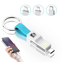 Load image into Gallery viewer, 3 in 1 Mini Key Chain USB Cable With Fast Data Sync Charging Cable www.technoviena.com
