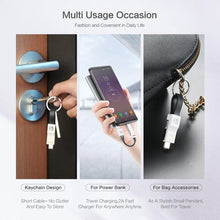 Cargue la imagen en el visor de la galería, 3 in 1 Mini Key Chain USB Cable With Fast Data Sync Charging Cable www.technoviena.com

