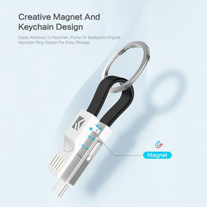3 in 1 Mini Key Chain USB Cable With Fast Data Sync Charging Cable www.technoviena.com